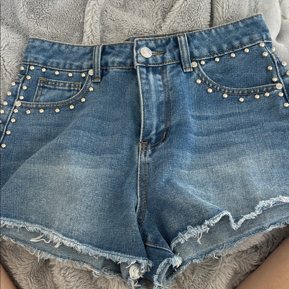 studded jean shorts
